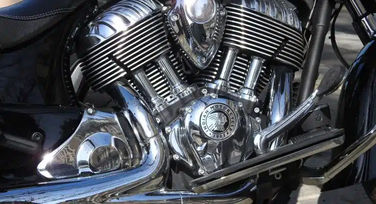 black and silver motorcycle engine