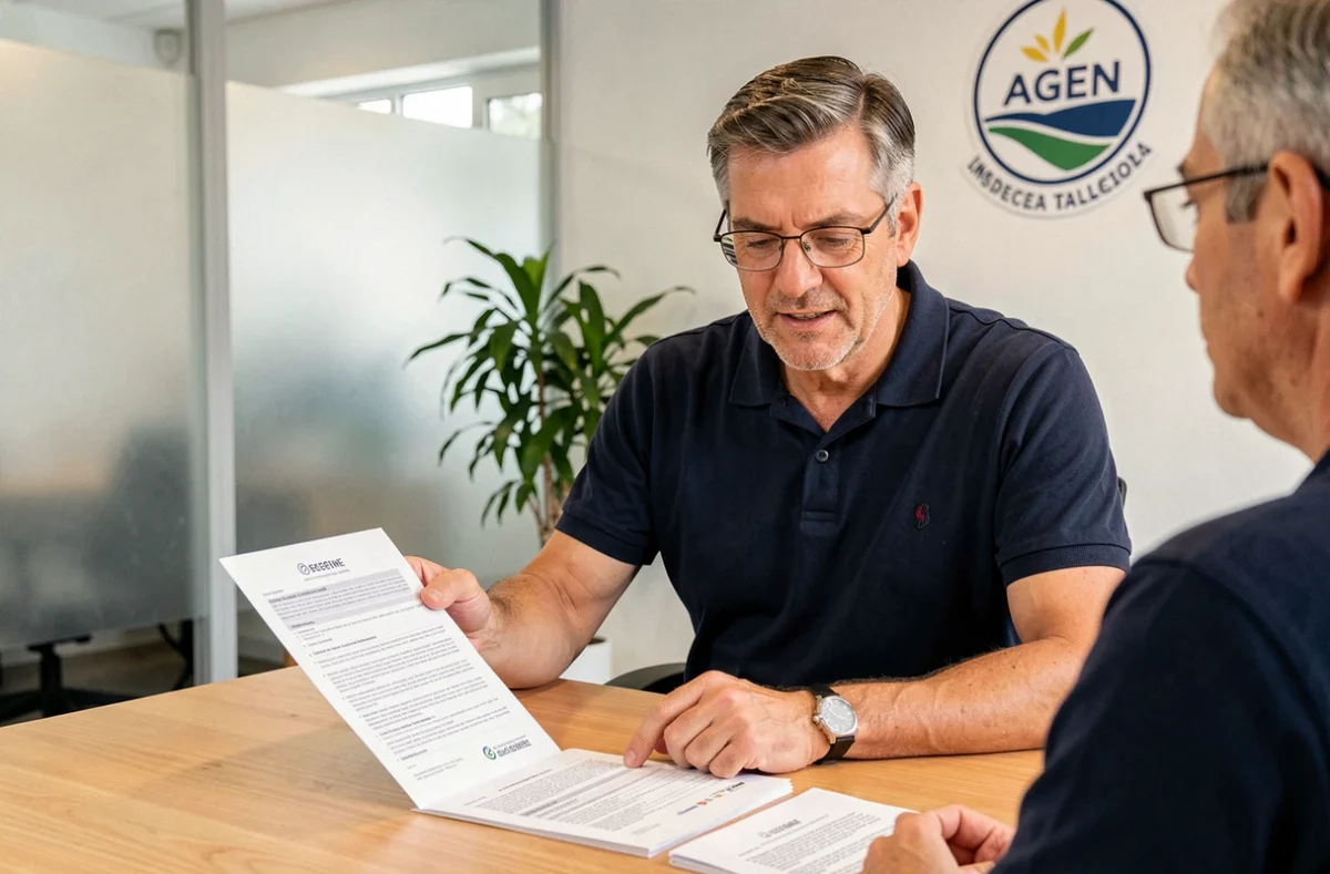 Client signant un contrat d'assurance auto dans une agence à Agen