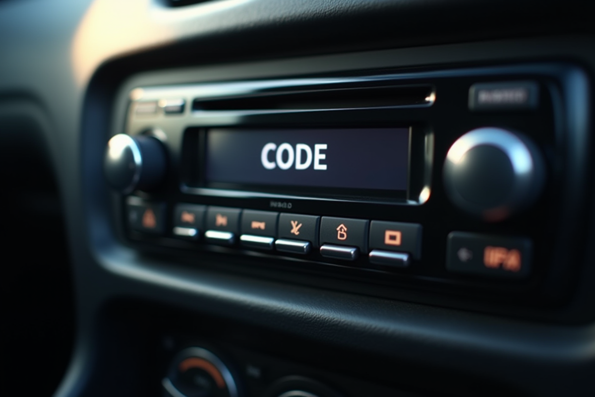 Ecran de radio verrouillee dans l interieur de la voiture