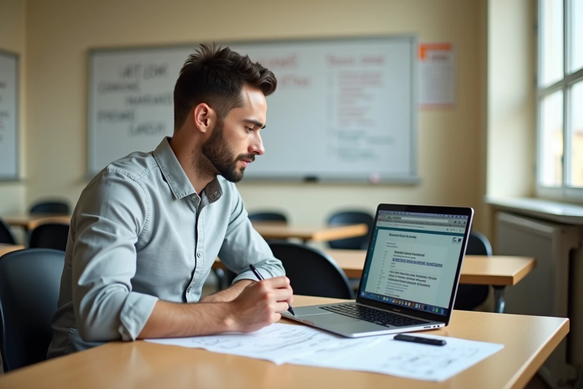 Candidat au permis de conduire étudiant les différences entre le code 79 et le permis C classique dans une auto-école moderne