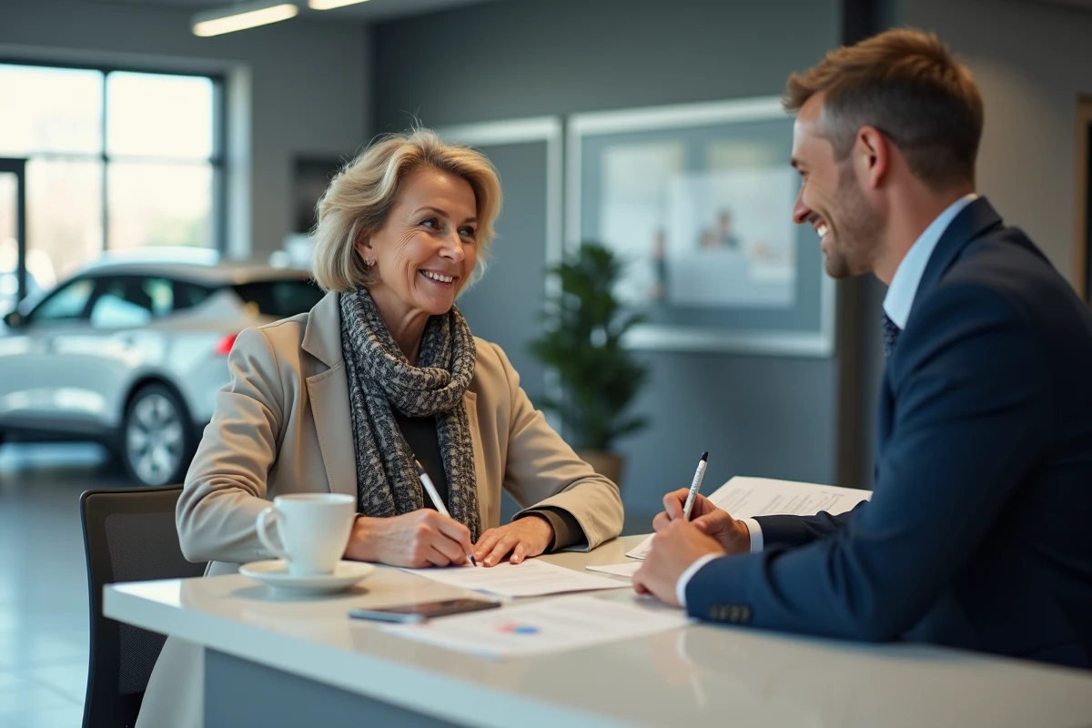 Femme signant un contrat d