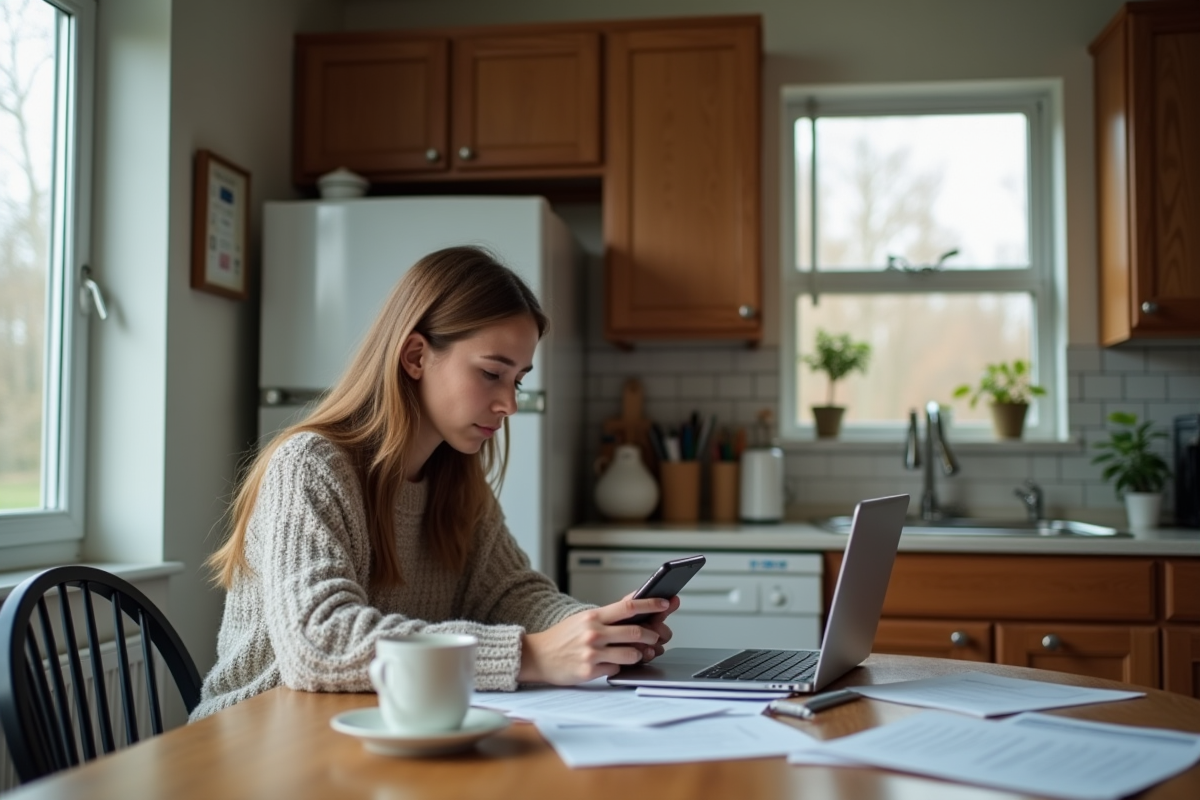 Jeune femme remplissant un constat d