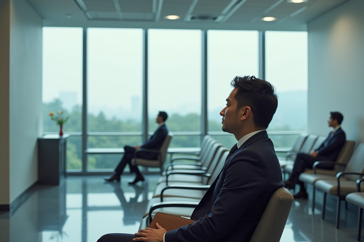 Homme en costume dans une salle d