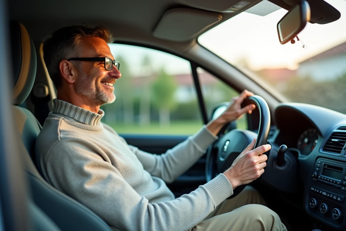 Homme vérifiant le tableau de bord d